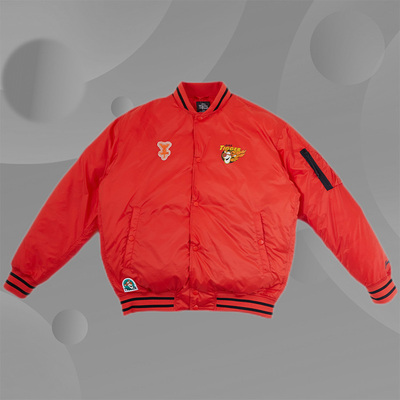 中国李宁正品男子印花运动休闲连帽加厚保暖外套羽绒服AYMR519