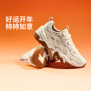 李宁正品 AGCW097 红糖男子轻便耐磨回弹专业运动训练低帮休闲鞋