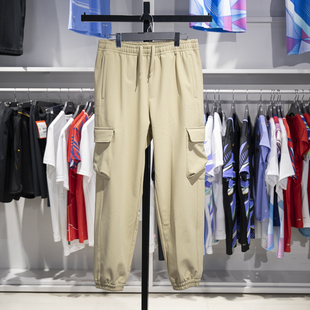 AYKU559 李宁正品 运动潮流系列男子加绒防泼水宽松梭织运动长裤