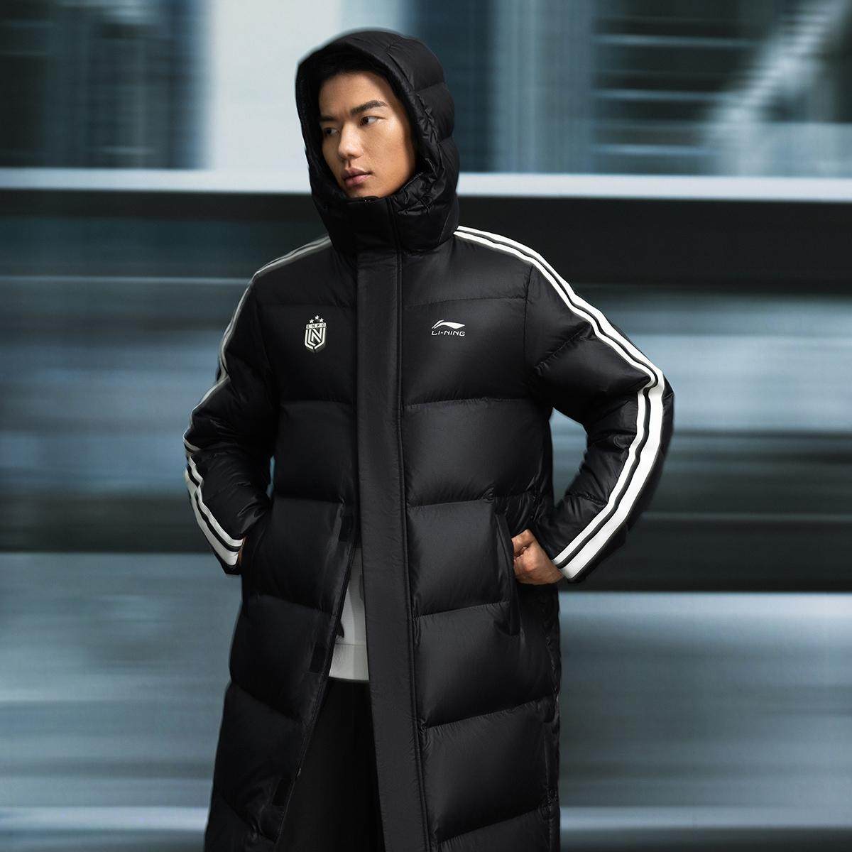 李宁正品2025冬季男女防泼水时尚撞色鸭绒保暖长款羽绒服AYMV619,运动服/休闲服装,运动羽绒服,淘宝优惠券,粉丝福利购,淘宝优惠卷