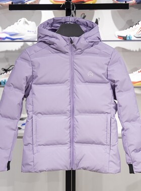李宁正品女大童保暖连帽羽绒服