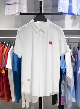 李宁正品2024新款男子轻薄透气干爽舒适翻领短袖衬衫ASHT469-2