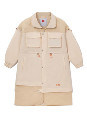 中国李宁正品秋冬时装周走秀款男子保暖宽松时尚长款棉服AFMR476