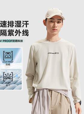 李宁正品2025秋季户外CF溯男子速干凉爽防晒宽松长袖T恤ATLV215