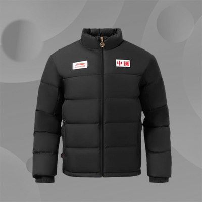 中国李宁短款羽绒服冬季新款男时尚加厚保暖立领外套AYMR455