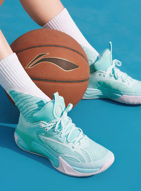 李宁正品运动男大童风影2 V3支撑稳定训练耐磨篮球鞋YKBW036-3
