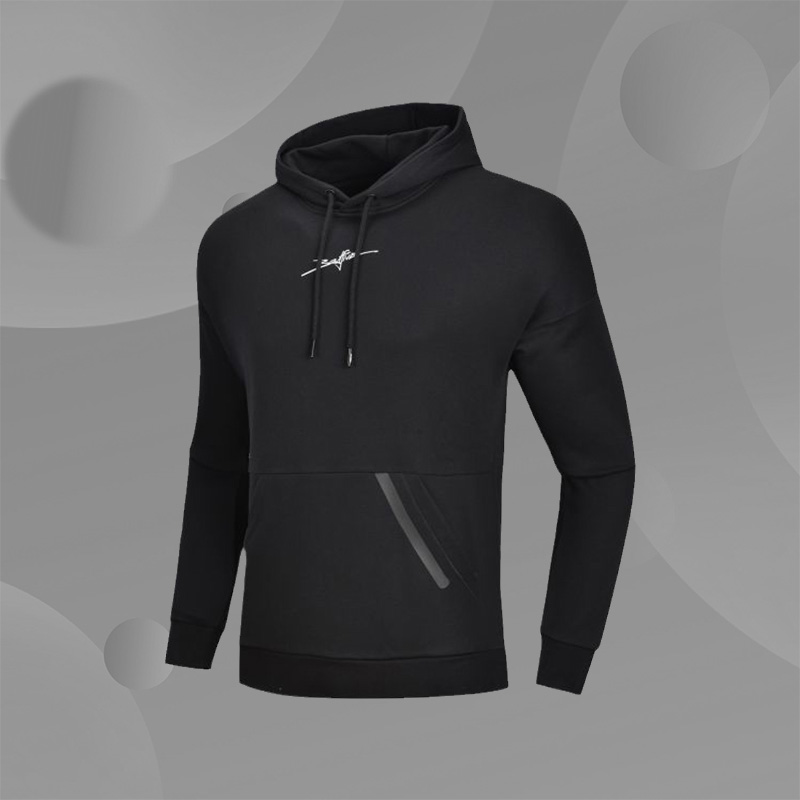 李宁运动服新款BADFIVE街头篮球男反光大LOGO加绒连帽卫衣AWDN833