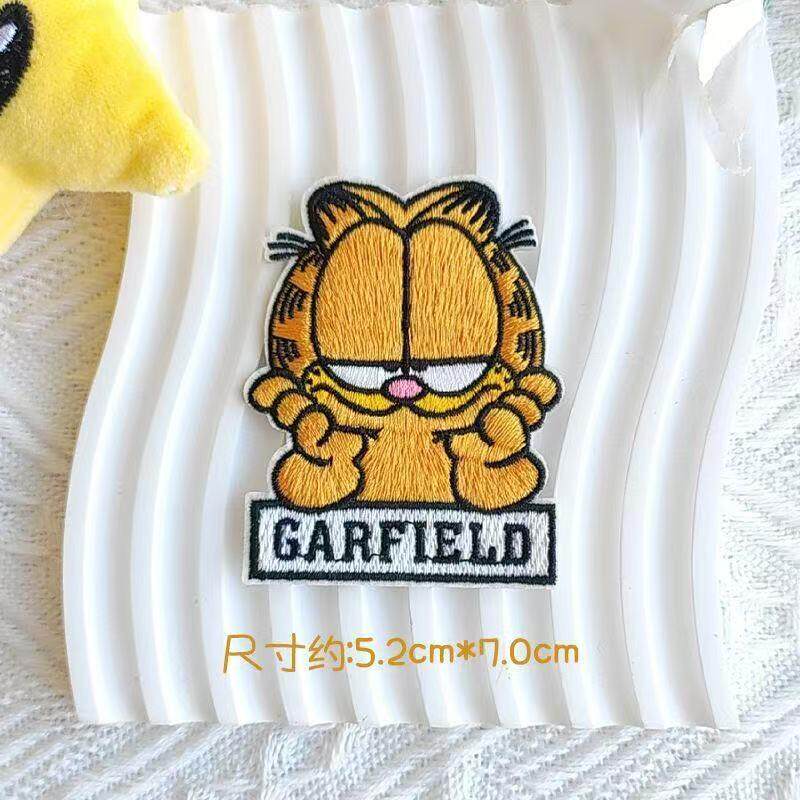 卡通加菲猫刺绣贴花布图案衣服补丁服饰包包装饰羽绒服破洞补贴