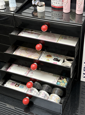 BILLOWY多层抽屉式桌面收纳盒化妆品整理盒少女心收纳盒置物架