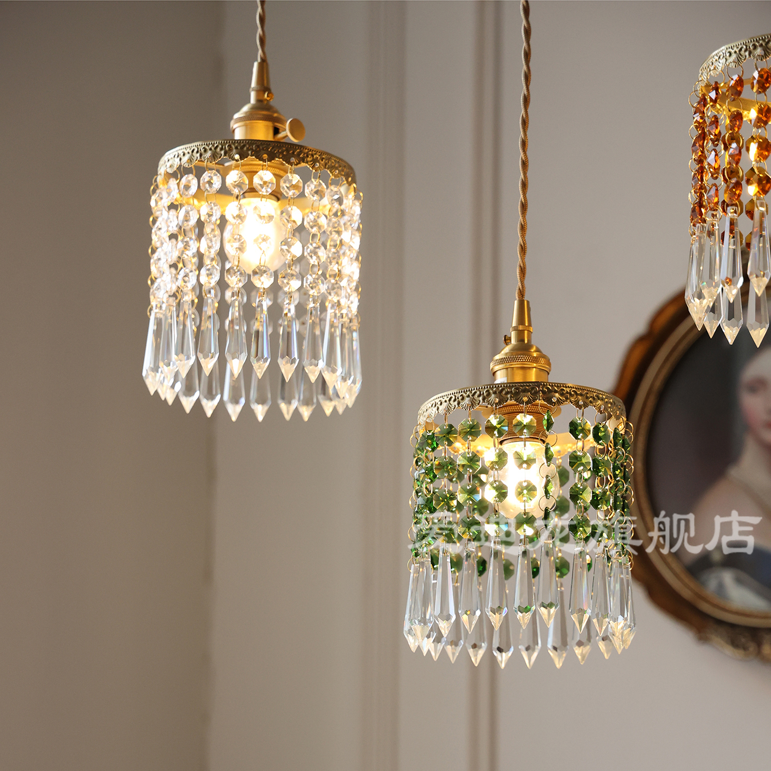 法式水晶冰川氛围感小吊灯