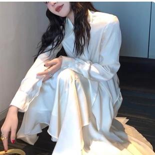 le rouge周美美 流浪诗人清冷破碎感毛边设计衬衫多片式半裙套装