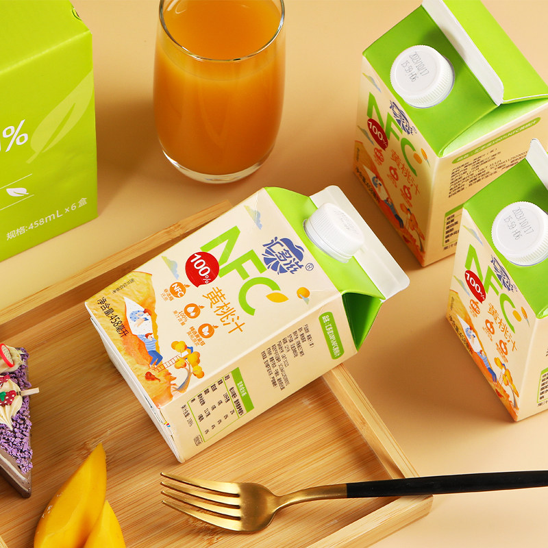 100%nfc黄桃汁不加水不加糖无添加果蔬汁汇多滋果汁458ml×6盒