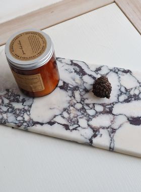 猫爪出品 宝格丽天然大理石托盘浴室玄关简约置物收纳盘首饰托盘