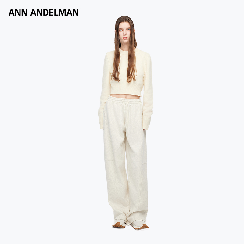 【明星同款】ANN ANDELMAN官方直营立体裁剪抽绳卫裤弯刀长裤直筒