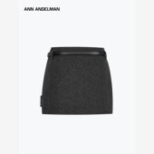 ANN 直筒腰带毛呢短裙 包臀修身 ANDELMAN官方直营秋季 半身裙女新款