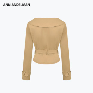 ANN ANDELMAN2026早春新款时尚翻领风衣女都市高级感收腰工装外套