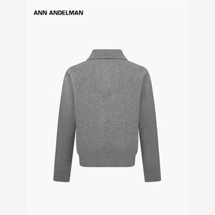 ANN ANDELMAN官方直营  翻领毛衣针织开衫男休闲百搭秋冬上衣外套