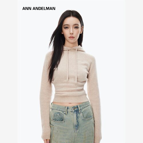 【名星同款】Annandelman叠帽羊毛衫修身设计运动衫