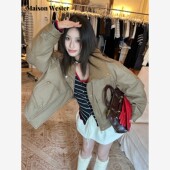 Maison 外套 卡其色拉炼大口袋短款 Wester2025冬季 新品