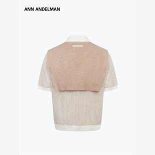 ANN ANDELMAN官方直营真两件POLO衫男披肩撞色宽松短袖针织衫上衣