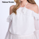 新款 Maison Wester2025夏季 白色高级雪纺轻盈感挂脖上衣