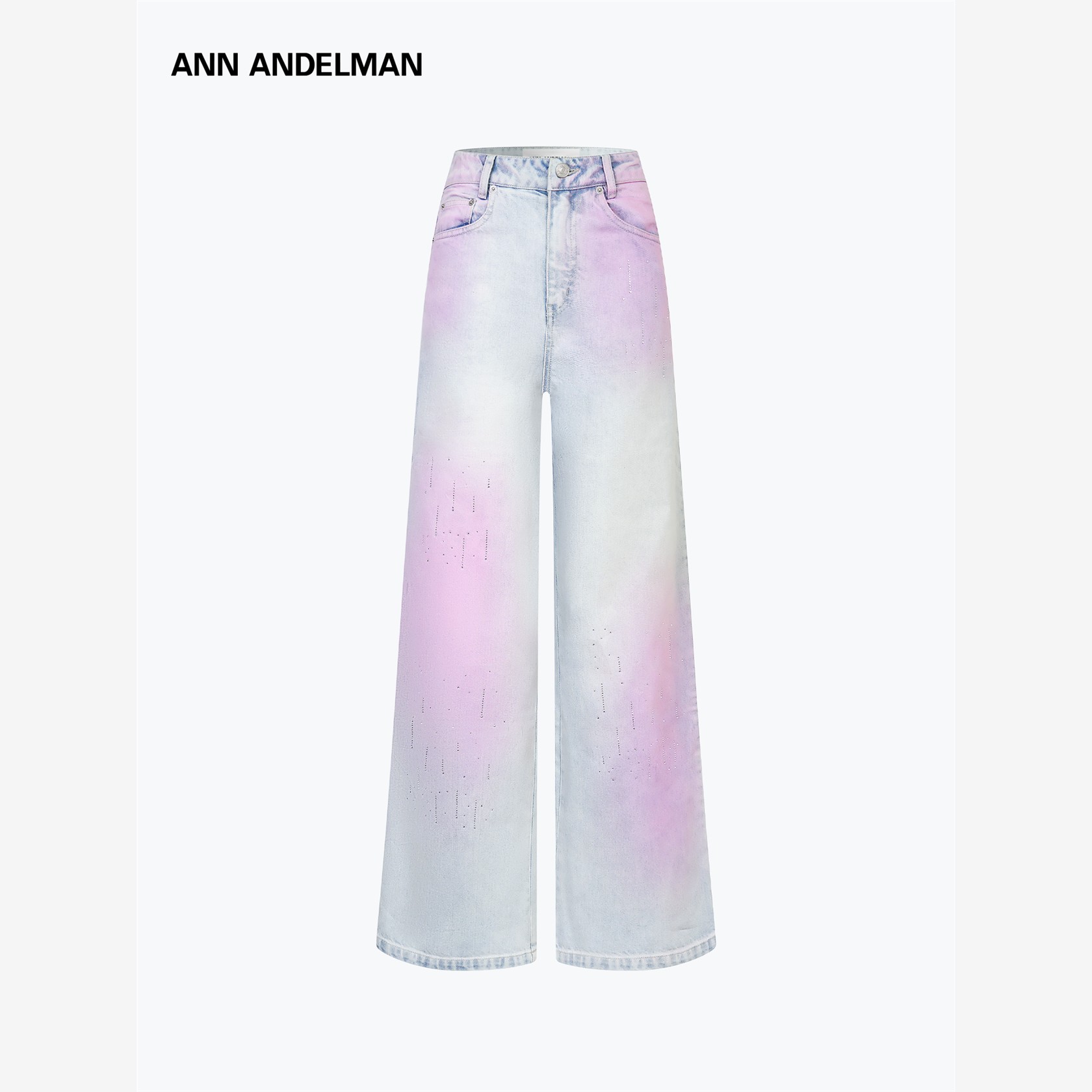 ANNDELM阔腿牛仔裤女秋