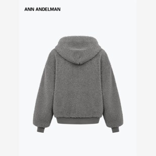 ANN ANDELMAN 摇粒绒卫衣女秋冬外套正反面两穿加厚保暖宽松夹克