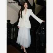 Maison 外套 简约优雅腰带翻领蝴蝶结西装 Wester2025冬季 新品