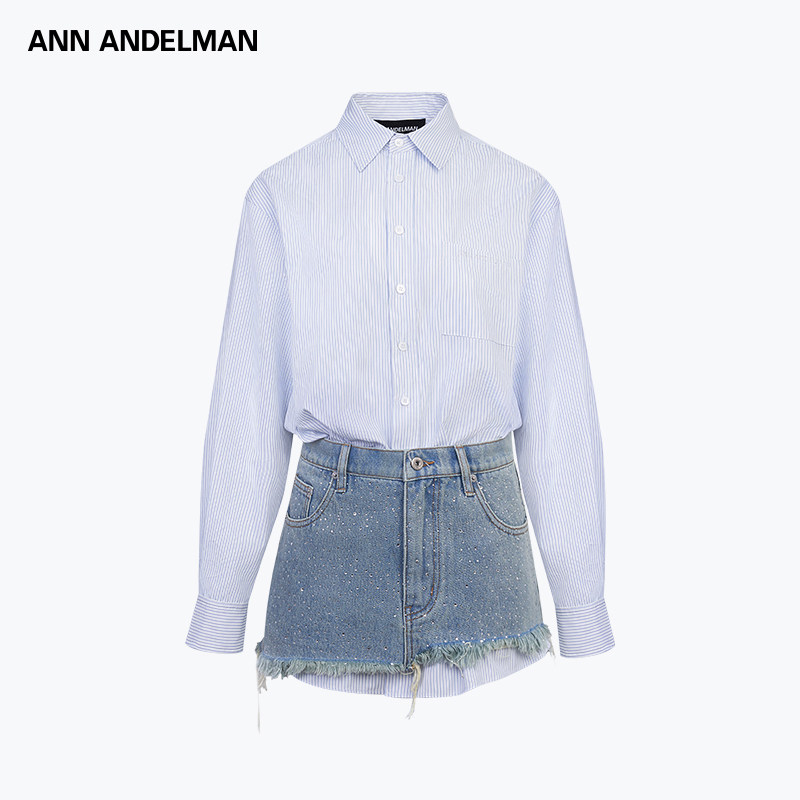 ANNDELM衬衫牛仔半裙衣