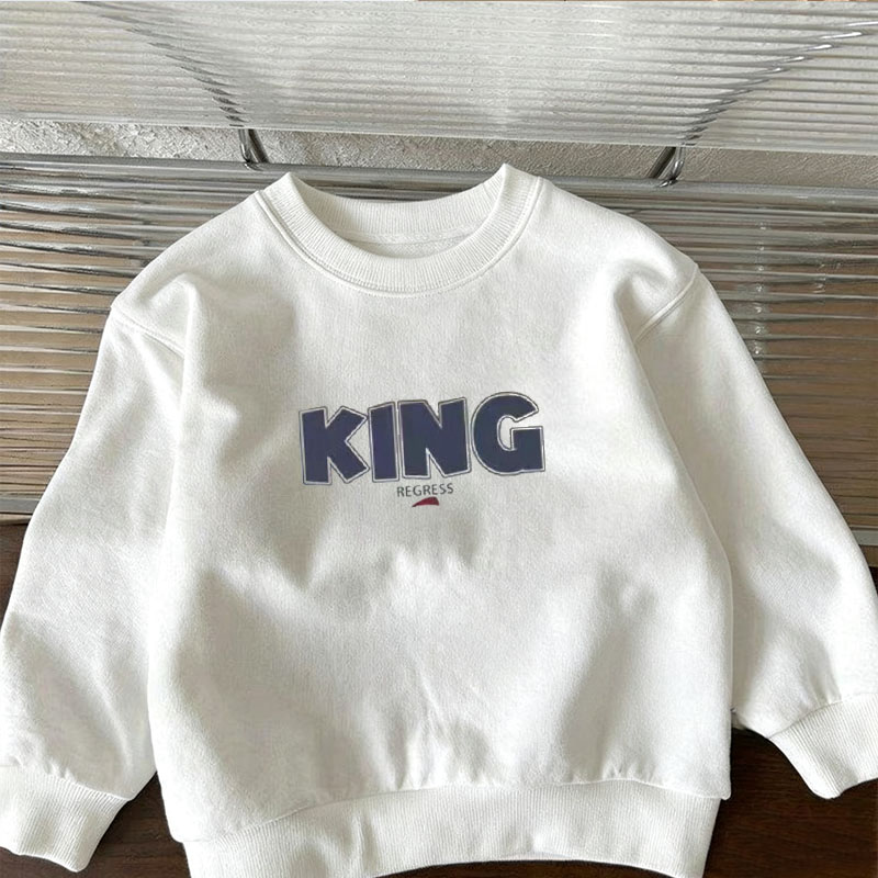 男女童卫衣春秋冬季2026新款爆款加绒加厚白色外套儿童长袖上衣