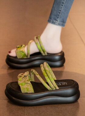 厚底国风拖鞋女外穿沙滩
