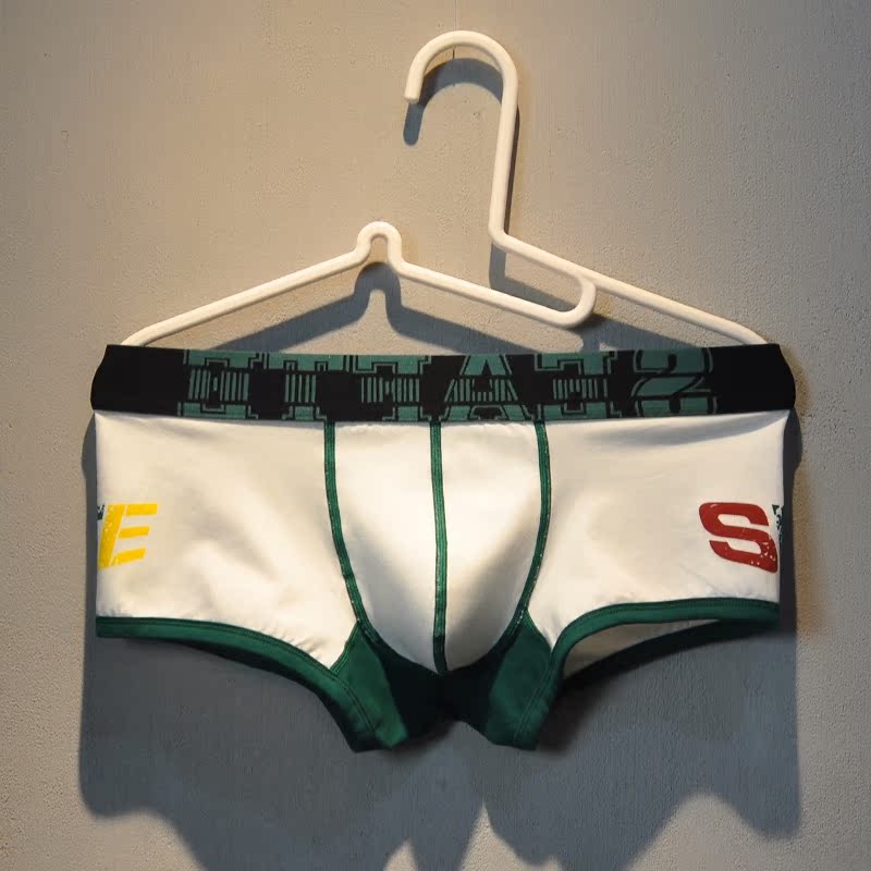 西雅梵圖男士內(nèi)褲低腰純棉男平角褲青年時(shí)尚楓葉印花舒適透氣短褲