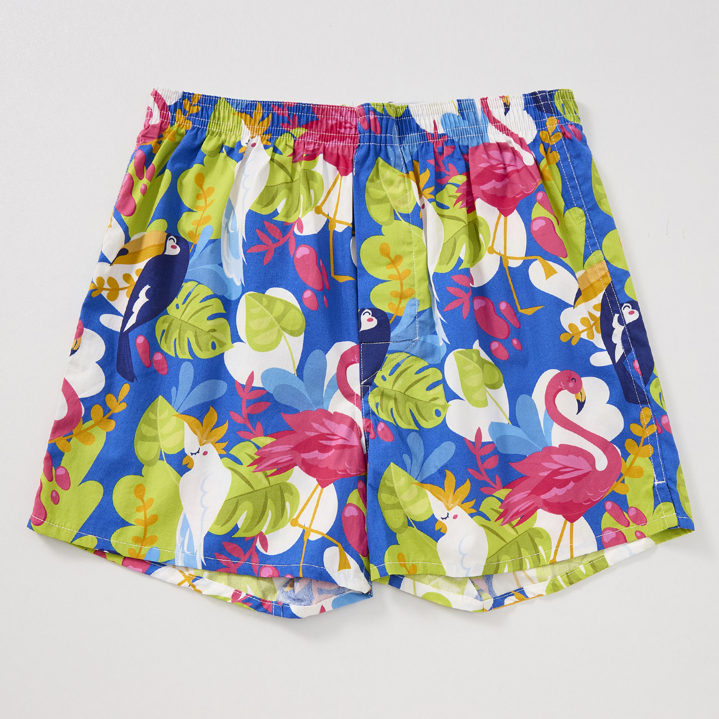 新款男士阿罗裤纯棉梭织中腰四角短裤青年潮流个性印花舒适家居裤