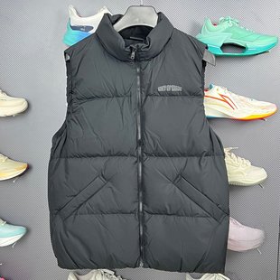 李宁2025冬季 男子韦德系列保暖舒适防泼水鹅绒羽绒马甲AMRV079
