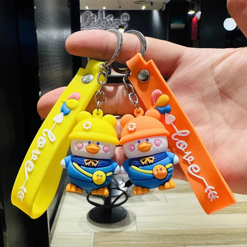 卡通企鹅可爱软胶钥匙扣挂件