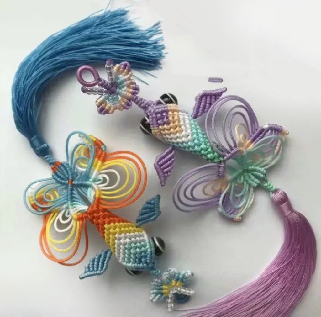 手工编织中国结大金鱼车挂饰多用途挂件成品自制手工编绳居家搭配