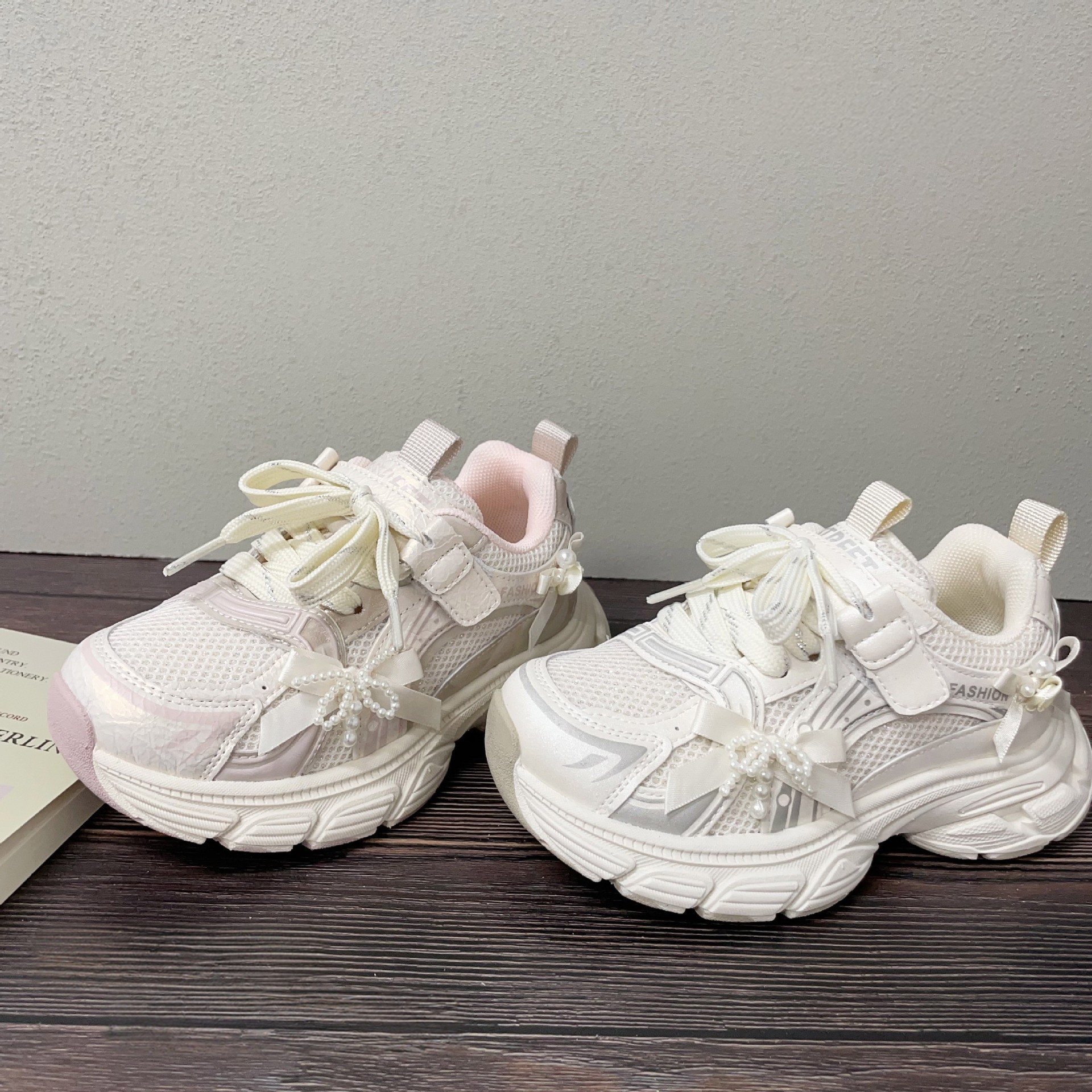 儿童老爹鞋2026春季新款女中大童魔术贴休闲运动鞋双网透气蝴蝶结,童鞋/婴儿鞋/亲子鞋,运动鞋,淘宝优惠券,粉丝福利购,淘宝优惠卷