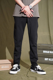 潮牌日系新款陈冠希休闲裤男黑色长裤子男弹力直筒裤显瘦西装裤潮