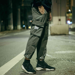 长裤 秋冬国潮原创口袋工装 休闲工装 男潮牌余文乐宽松百搭直筒裤 裤