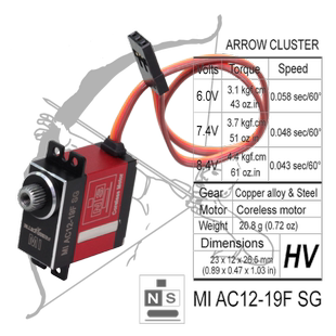 BLUEARROW蓝箭 磁传感 全钢齿 全金属壳舵机 MI AC 12-19F SG