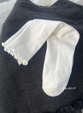 02302花边袜 诗歌兰袜子2026新款百搭款木耳边中筒袜白色女袜