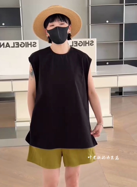 P266077黑色衬衣 诗歌兰欧货女装2026夏款气质黑色无袖圆领衬衫