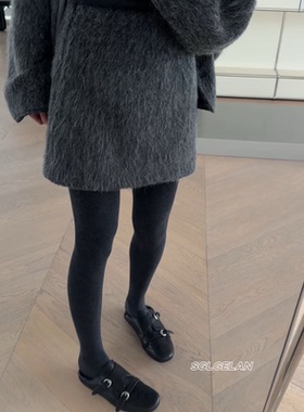 25052诗歌兰欧货女装 2026早春款百搭洋气深灰色高腰半裙女短裙