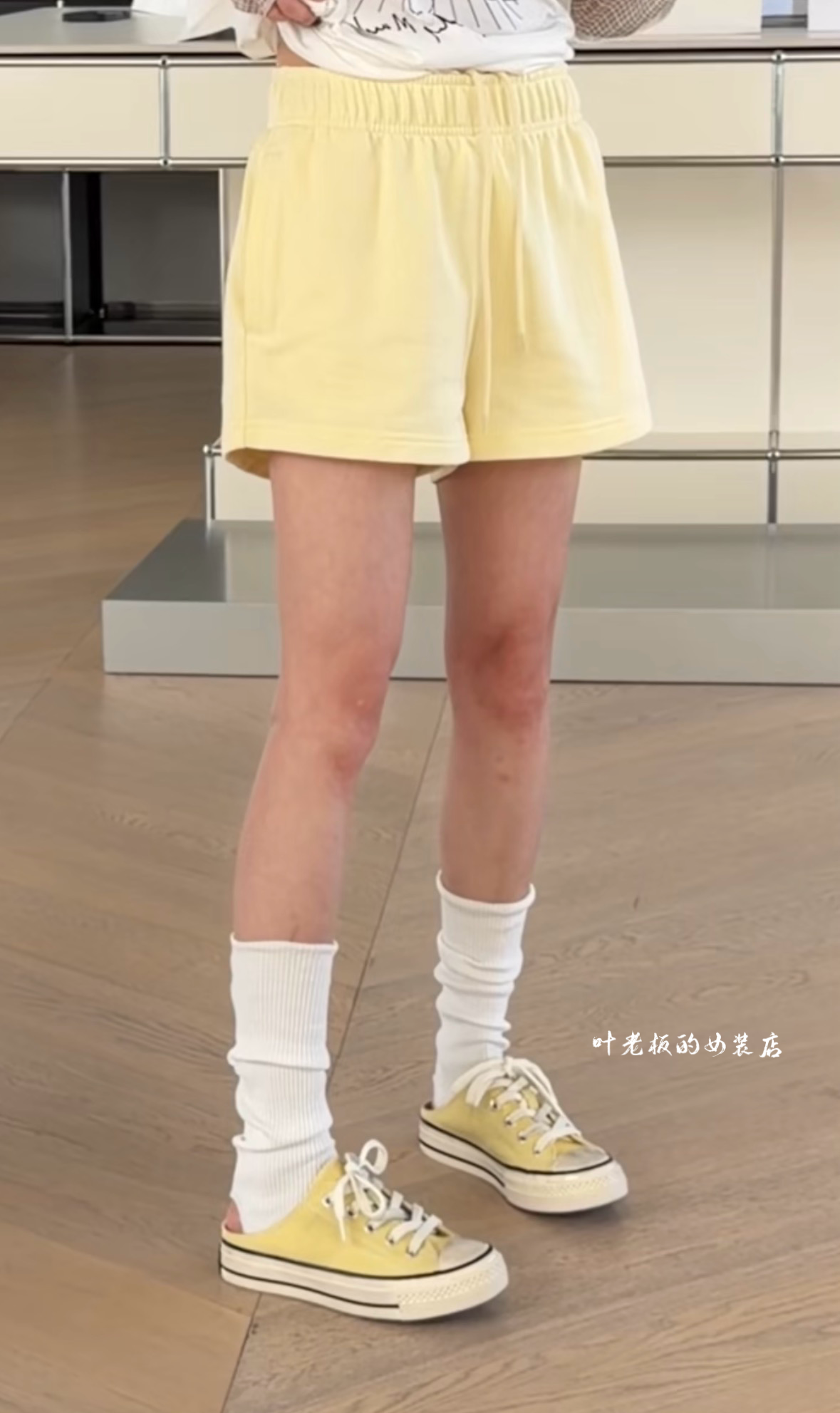 C58665松紧腰短裤 诗歌兰女装2026夏款气质黄色卫裤短裤女可退换