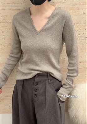 P7182V领针织衫 诗歌兰欧货女装26秋款百搭简约多色弹力针织衫女