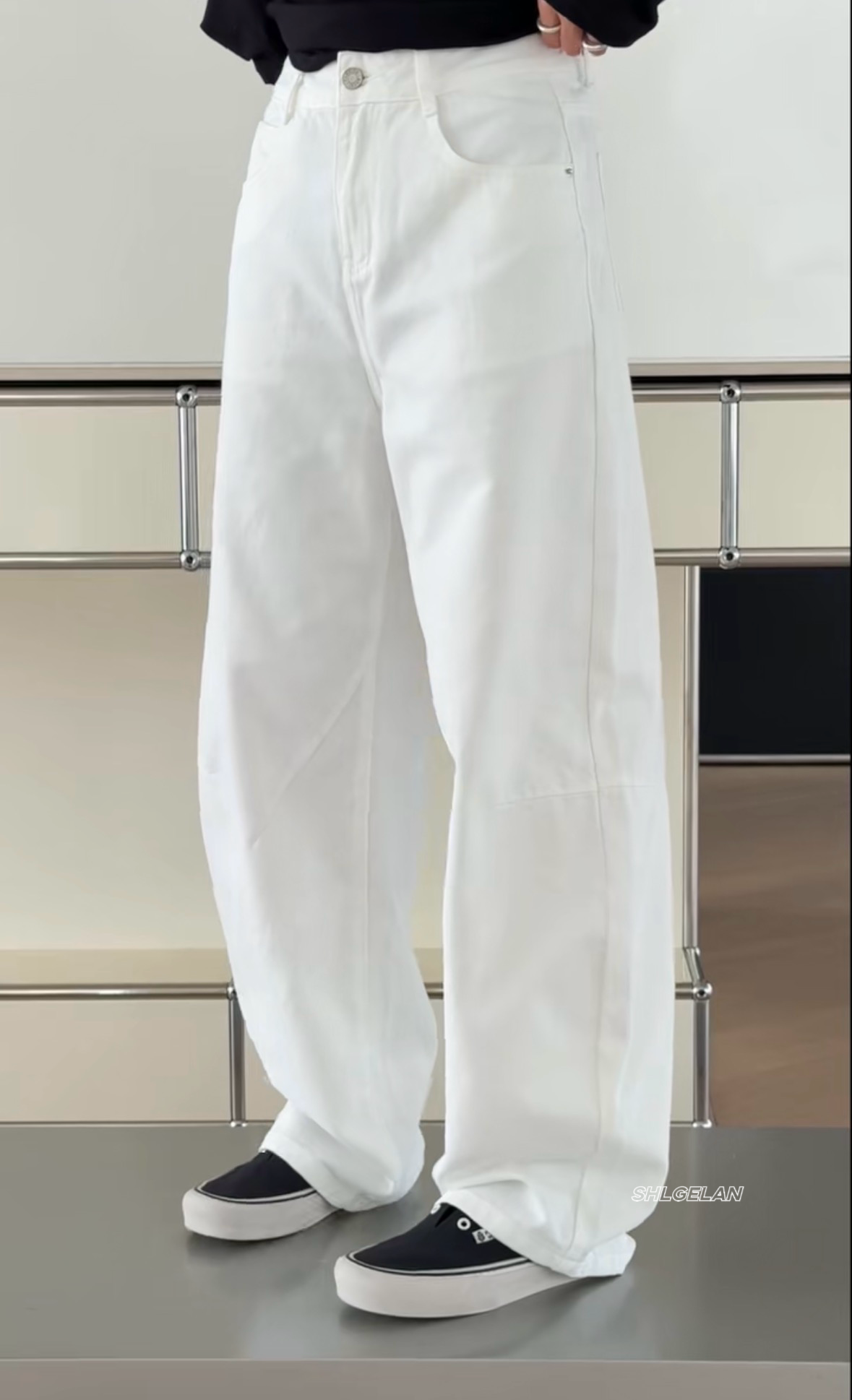 现货P92737牛仔休闲裤诗歌兰女装2026春款气质白色显瘦直筒牛仔裤