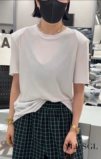 面膜衣圆领T恤女 58151诗歌兰女装 2025夏款 气质白色垫肩短袖 薄款