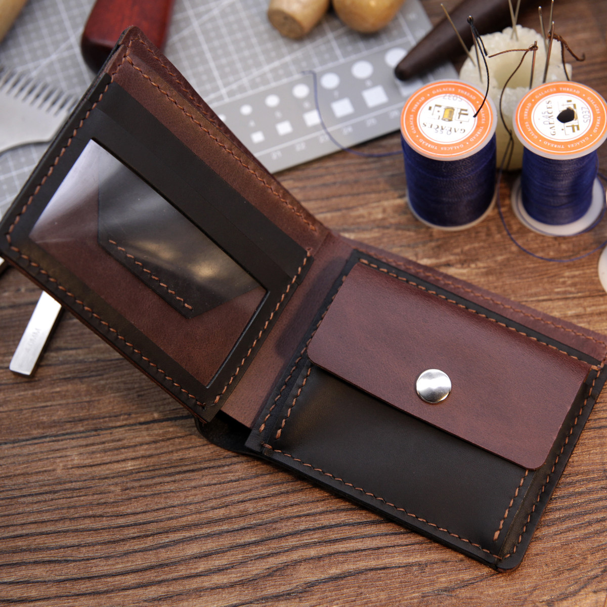 自制手工钱包diy礼物材料拼色零钱袋男七夕情人节自己做送男朋友