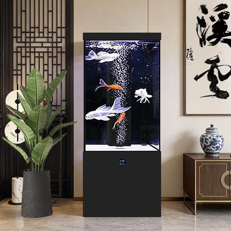 2026新款客厅立式鱼缸超白玻璃底过滤免换水一体生态水族缸
