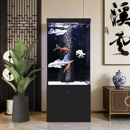 2026新款客厅立式鱼缸超白玻璃底过滤免换水一体生态水族缸